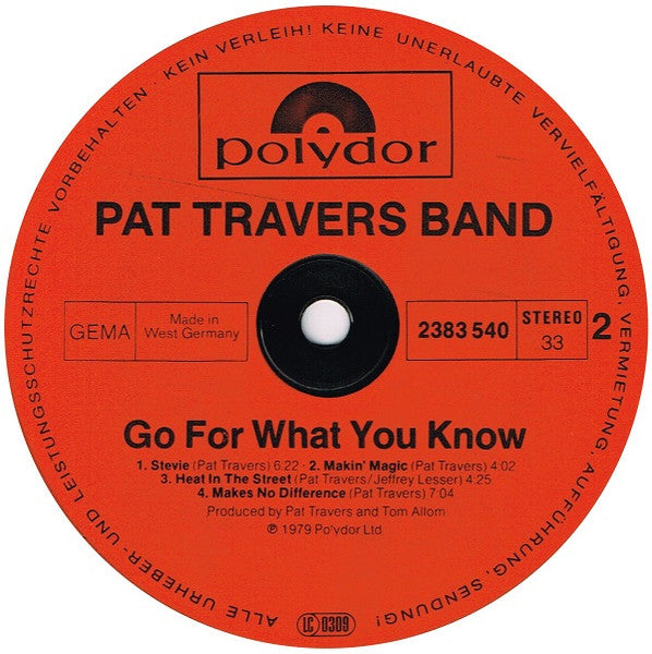 Pat Travers Band : Live! Go For What You Know (LP, Album)