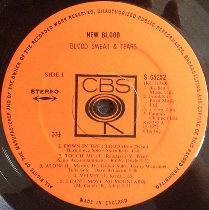 Blood, Sweat & Tears* : New Blood (LP, Album)