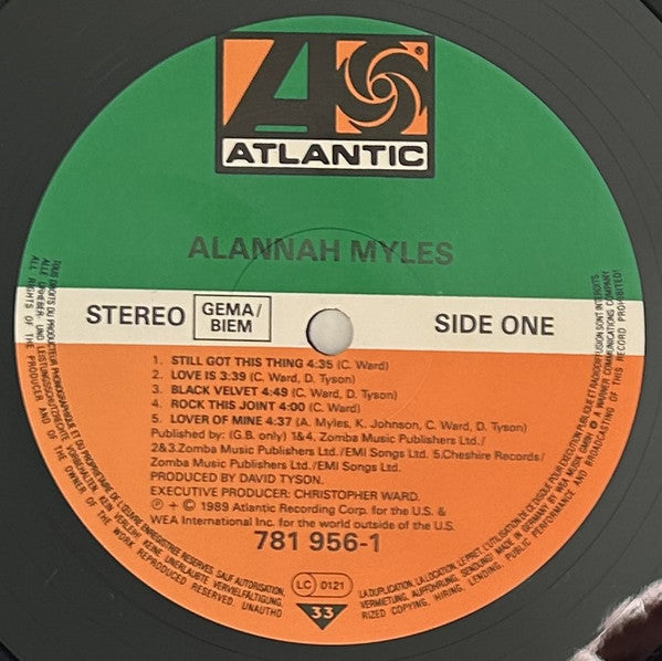 Alannah Myles : Alannah Myles (LP, Album)