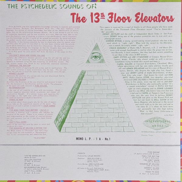 The 13th Floor Elevators* : The Psychedelic Sounds Of The 13th Floor Elevators (LP, Album, Mono, RE, RM, Hal)