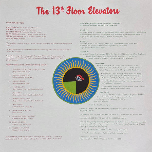 The 13th Floor Elevators* : The Psychedelic Sounds Of The 13th Floor Elevators (LP, Album, Mono, RE, RM, Hal)