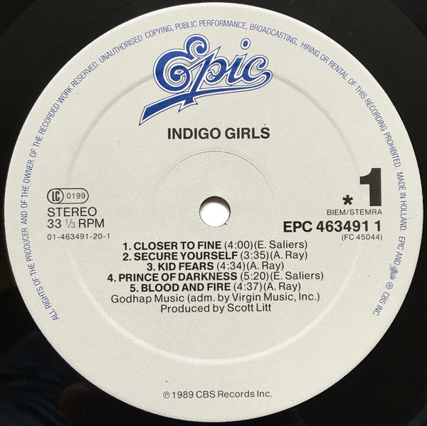 Indigo Girls : Indigo Girls (LP, Album)