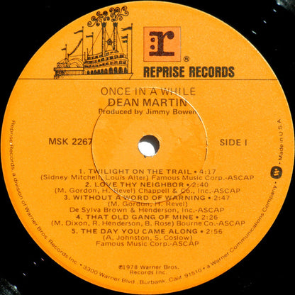 Dean Martin : Once In A While (LP, Album, Los)