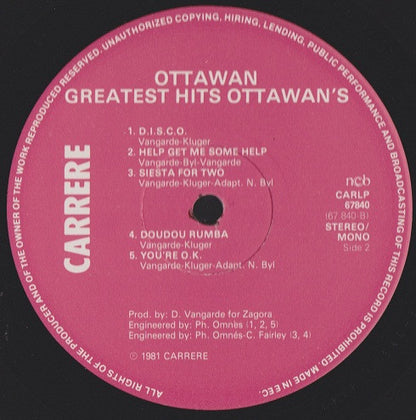 Ottawan : Greatest Hits (LP, Comp, Mono)