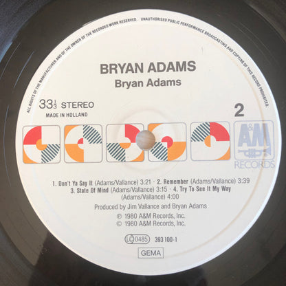 Bryan Adams : Bryan Adams (LP, Album, RE)
