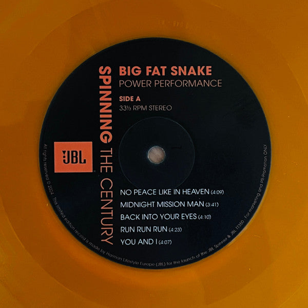 Big Fat Snake : Power Performance - JBL Spinning In The Century (LP, Album, Comp, Ltd, Promo, RM, Col)