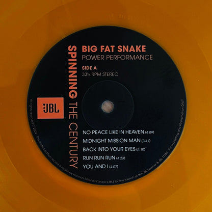 Big Fat Snake : Power Performance - JBL Spinning In The Century (LP, Album, Comp, Ltd, Promo, RM, Col)