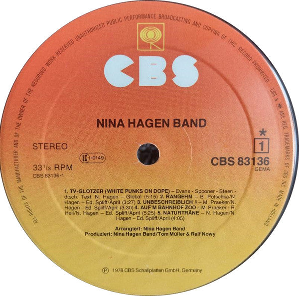 Nina Hagen Band : Nina Hagen Band (LP, Album, RE)