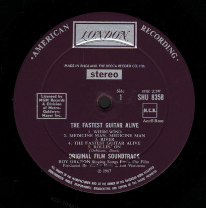 Roy Orbison : Singing Songs From The M.G.M Film "The Fastest Guitar Alive" (LP, Album)