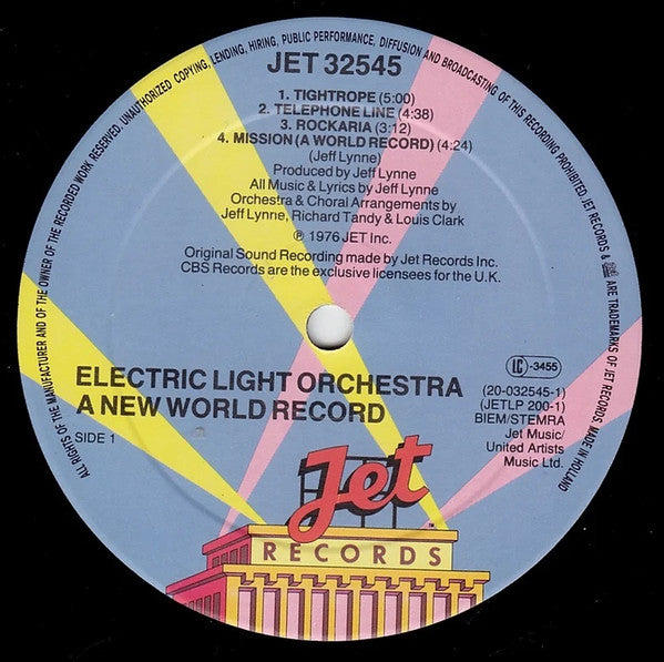 Electric Light Orchestra : A New World Record (LP, Album, M/Print, RE)