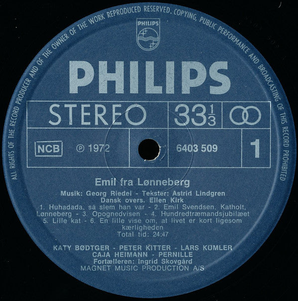 Astrid Lindgren : Emil Fra Lønneberg (LP)