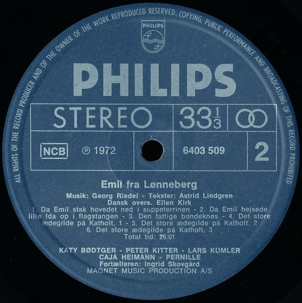 Astrid Lindgren : Emil Fra Lønneberg (LP)