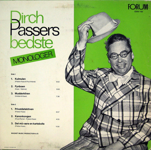 Dirch Passer : Dirch Passers Bedste Monologer (LP, Comp)