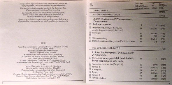 Mahler*, Bernstein*, Concertgebouworkest : Symphonie No.9 (2xLP + Box)