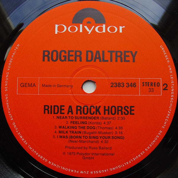 Roger Daltrey : Ride A Rock Horse (LP, Album)