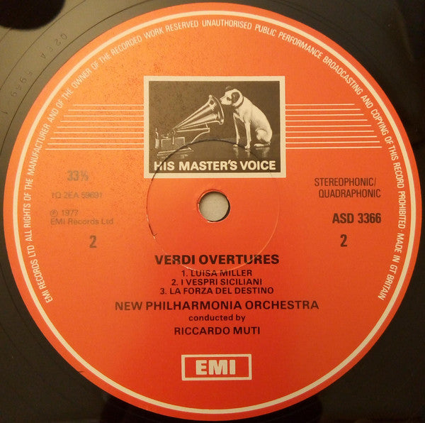 Giuseppe Verdi, Riccardo Muti, New Philharmonia Orchestra : Overtures (LP, Quad)