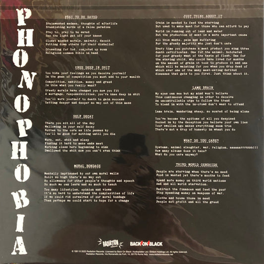 Extreme Noise Terror : Phonophobia (12", RE)