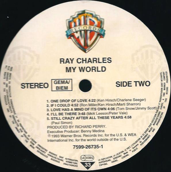 Ray Charles : My World (LP, Album)