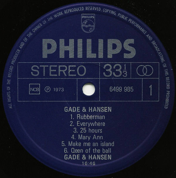 Gade & Hansen : Gade & Hansen (LP, Album)
