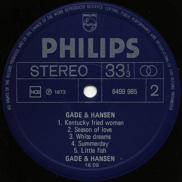 Gade & Hansen : Gade & Hansen (LP, Album)