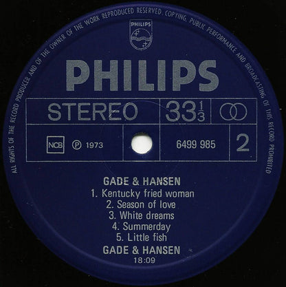 Gade & Hansen : Gade & Hansen (LP, Album)