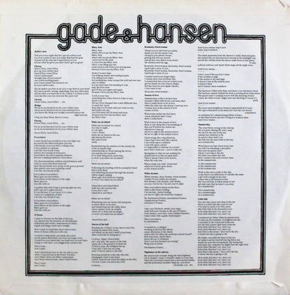 Gade & Hansen : Gade & Hansen (LP, Album)