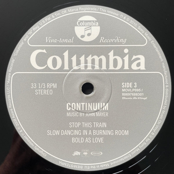 John Mayer : Continuum (2xLP, Album, RE, 180)