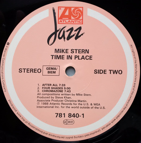 Mike Stern : Time In Place (LP, Album)