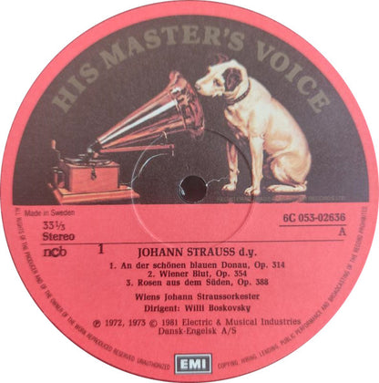 Wiens Johann Strauss-Orkester* Dirigent:  Willi Boskovsky : An Der Schönen Blauen Donau Og Andre Straussvalse (LP, Album)