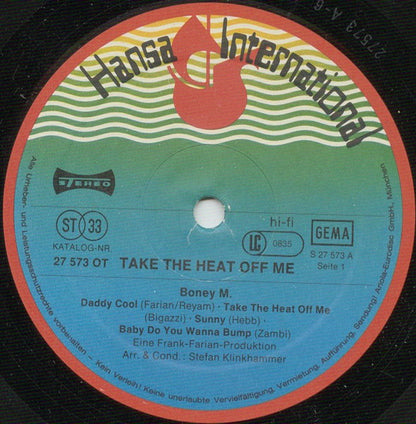 Boney M. : Take The Heat Off Me (LP, Album, RP)