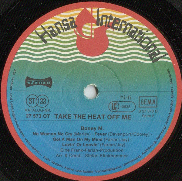 Boney M. : Take The Heat Off Me (LP, Album, RP)