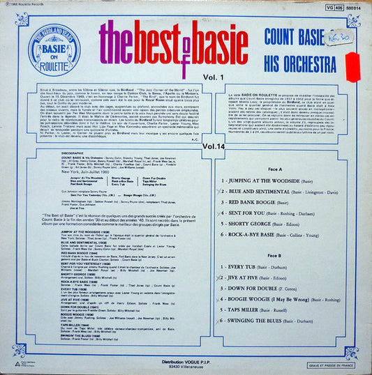 Count Basie Orchestra : The Best Of Basie Vol. 1 (LP, Comp, RE)