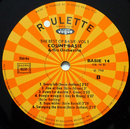 Count Basie Orchestra : The Best Of Basie Vol. 1 (LP, Comp, RE)