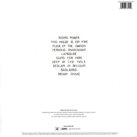 AC/DC : Flick Of The Switch (LP, Album, Ltd, RE, RM, S/Edition, Gol)