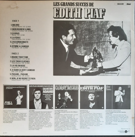 Edith Piaf : Les Grands Succes De Edith Piaf (LP, Comp)