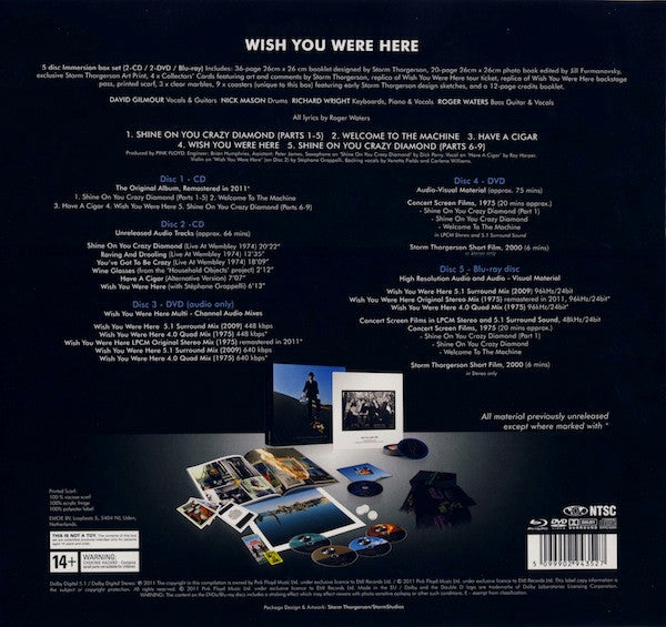 Pink Floyd : Wish You Were Here - Immersion Box Set (CD, Album, RE, RM + CD, RM + DVD, Album, Quad, RE,)