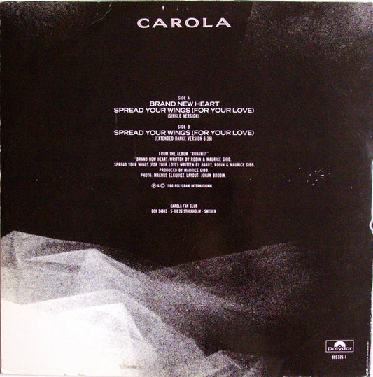 Carola (3) : Spread Your Wings (For Your Love) / Brand New Heart (12", Maxi)