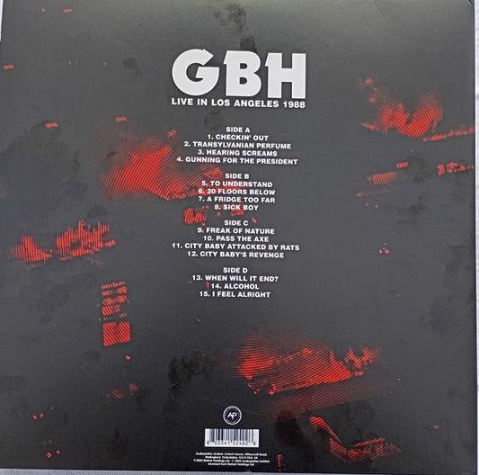 G.B.H. : Live In Los Angeles 1988 (2xLP, Album, Ltd, RE, Red)