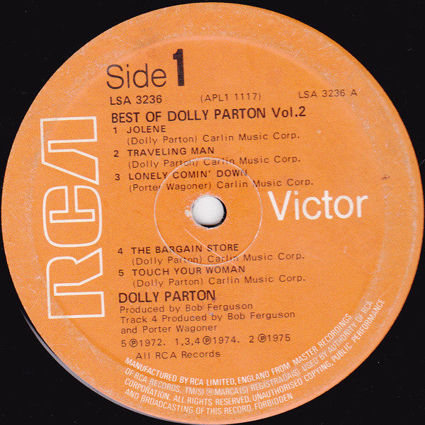 Dolly Parton : Best Of Dolly Parton Vol.2 (LP, Comp, Ora)