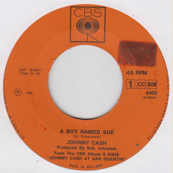 Johnny Cash : A Boy Named Sue (7", Single, Big)
