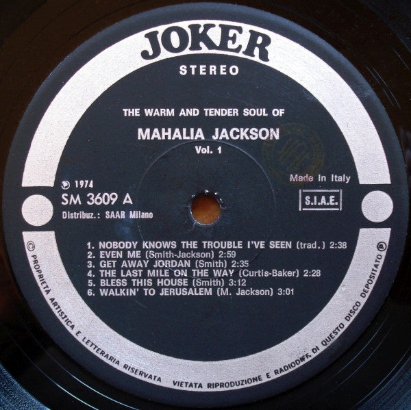 Mahalia Jackson : The Warm And Tender Soul Of Mahalia Jackson - Vol. 1 (LP, Comp)