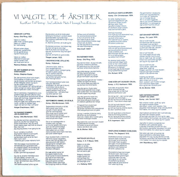 Kurt Ravn, Fini Høstrup, Jan zum Vohrde & Niels-Henning Ørsted Pedersen : Vi Valgte De 4 Årstider (LP, Album)