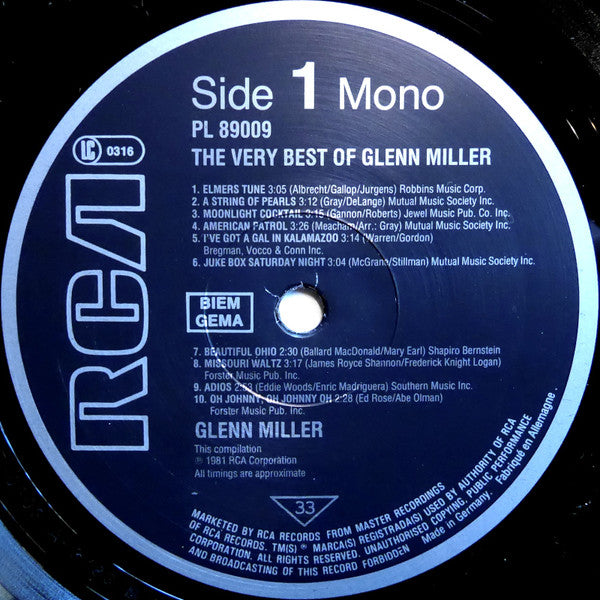 Glenn Miller : The Very Best Of Glenn Miller (LP, Comp, Mono, RE)