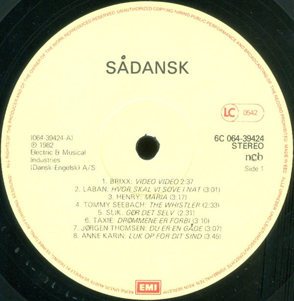 Various : Sådansk (16 Danske Tophits) (LP, Comp)