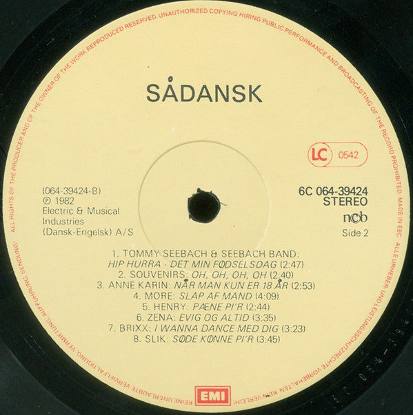 Various : Sådansk (16 Danske Tophits) (LP, Comp)