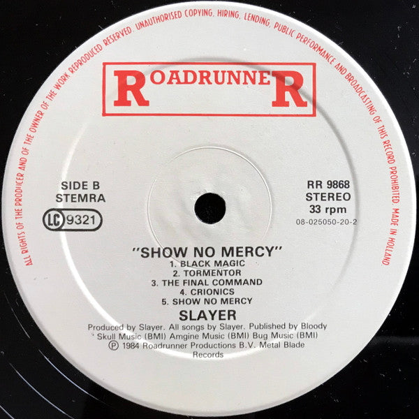 Slayer : Show No Mercy (LP, Album, RE)