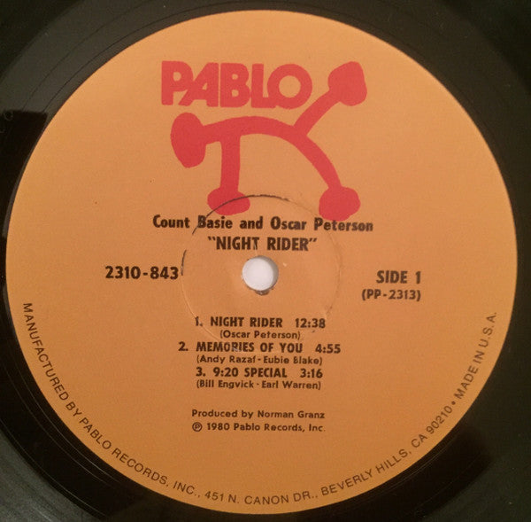 Count Basie & Oscar Peterson : Night Rider (LP, Album)
