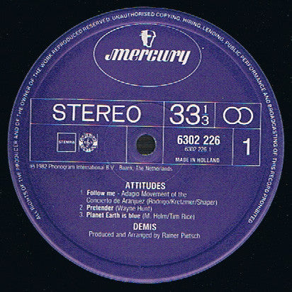 Demis* : Attitudes (LP, Album)