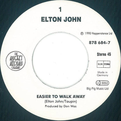 Elton John : Easier To Walk Away (7", Single)