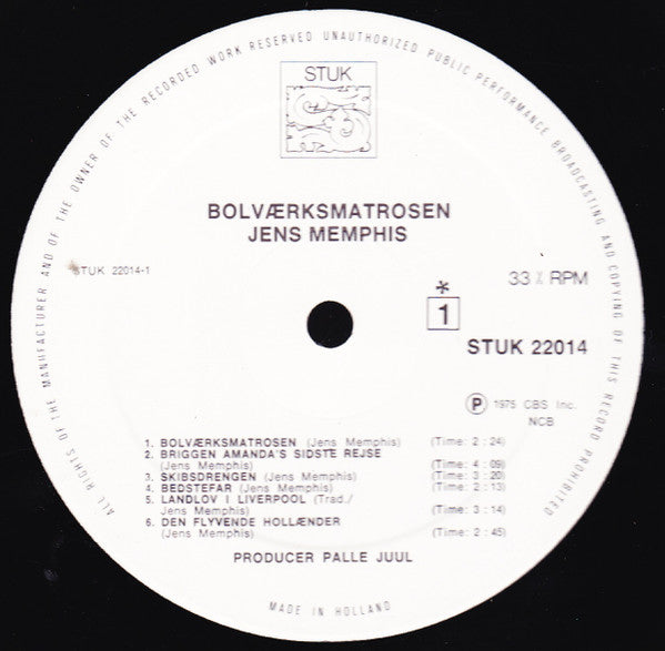 Jens Memphis : Bolværksmatrosen (LP)